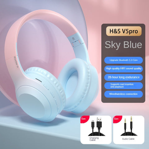Casque Bluetooth de couleur dégradé V5