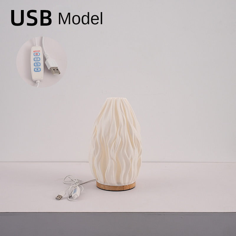 Lampe de chevet en rondins minimaliste