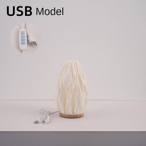 Lampe de chevet en rondins minimaliste