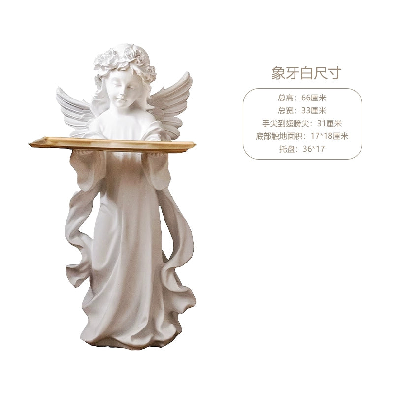 JK Mu Space, Girl Angel Tray Floor Entrance Key Coffee Table Desktop Decoration Ornament Creative Sculpture