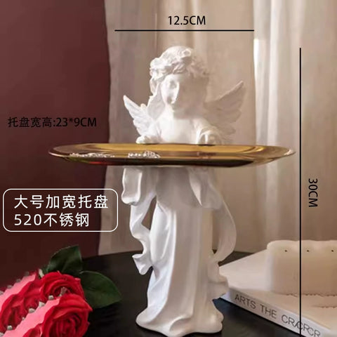 JK Mu Space, Girl Angel Tray Floor Entrance Key Coffee Table Desktop Decoration Ornament Creative Sculpture