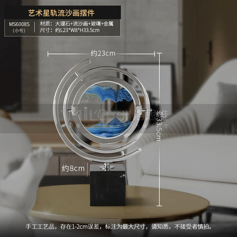 Quicksand painting ornament hourglass light luxury high-end creative office living room wine cabinet TV cabinet decoration housewarming gift