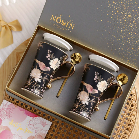 Nosin ceramic ins pastoral couple pair of cups, a pair of mugs, a pair of water glasses, French light luxury cup set, high-end.