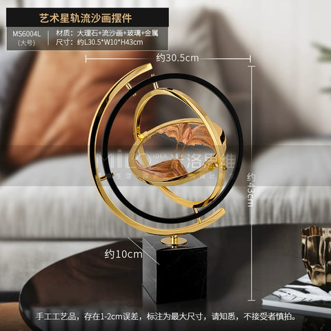 Quicksand painting ornament hourglass light luxury high-end creative office living room wine cabinet TV cabinet decoration housewarming gift