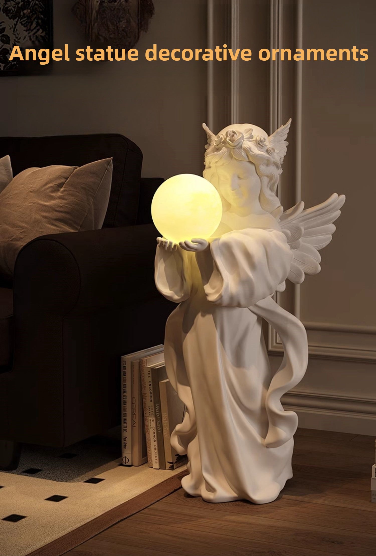 French retro art angel sculpture living room high-end TV cabinet wine cabinet decoration floor ornament housewarming gift